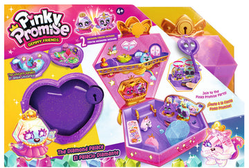 Pinky Promise Gemmy Friends Diamond Palace Pretend Play with Two Playsets and Wearable Toy Jewelry - Princess Jewelry Toys - 80 Gems to Collect
