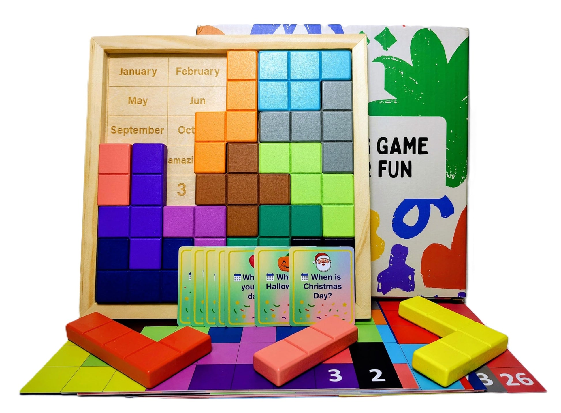 Dementia Activities for Seniors, 2 in 1 Cognitive Games for Elderly: Tile Matching Puzzle & Memory Q&A, 15 Wooden Blocks, 26 Templates, Alzheimer's