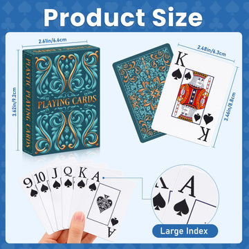 Playing Cards, Plastic Playing Cards Waterproof, Deck of Cards 2 Pack, Large Print Playing Card for Seniors Adults, Premium Poker Cards Set for Beach