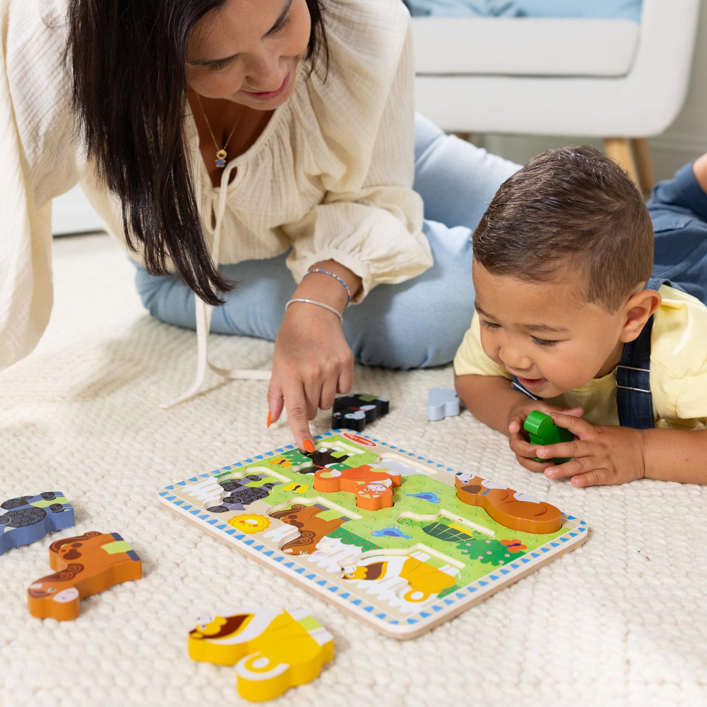 Melissa & Doug Pets Wooden Chunky Puzzle (8 pcs), Educational Screen Free Activity for Toddler, Preschoolers and Kids Ages 2+