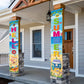 Hello Summer Porch Sign, 2 Pcs Beach Pool Hawaiian Luau Door Banners, 71 x 12 Inch