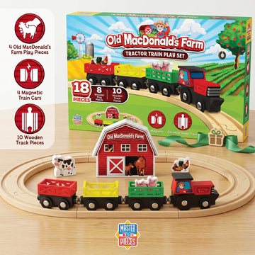 MasterPieces Wood Train Sets - Old Macdonald 18 Piece Train Set
