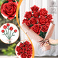 Red Roses Flower Bouquet Building Sets, 670Pcs Artificial Flowers Building Blocks Compatible with Lego Flowers Valentines Day Gifts