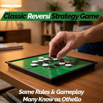 Sterling Games Othello Reversi Strategy Board Game 9.75 Inch Board with Folding Magnetic Board and Pieces for Home and Travel