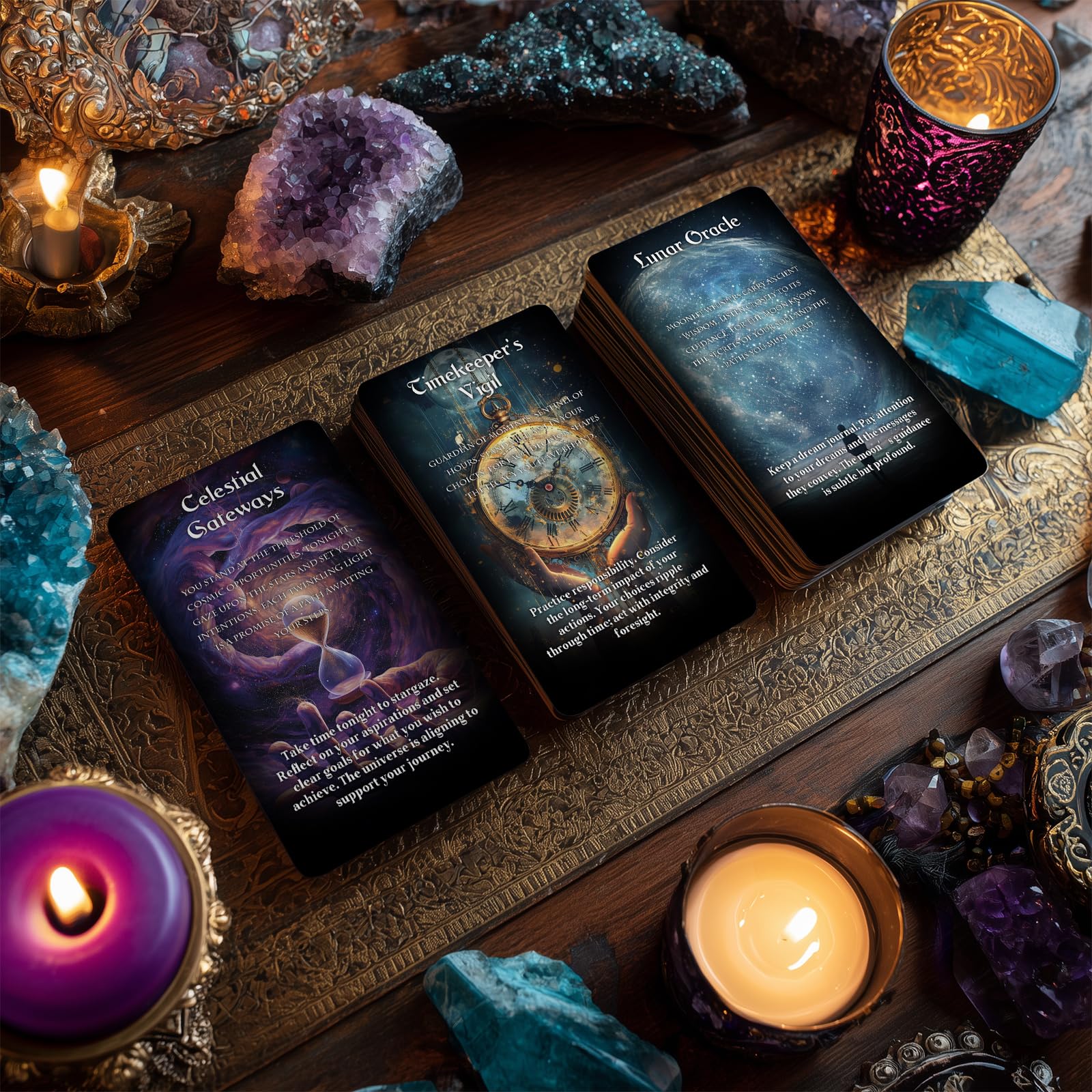 Pacify Cosmic Timing Oracle Cards 40 Divine Timing Moonology Oracle Cards Deck for Beginners Predict Time Frames and Spiritual Guidance (Cosmic