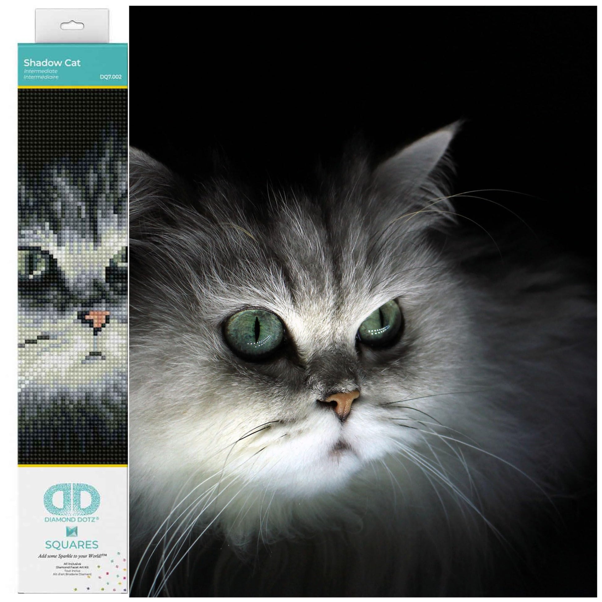 DIAMOND DOTZ Shadow Cat Diamond Painting Kits for Adults - Diamond Art Kits a Relaxing Creative Craft Kit with Dotz Gems 9.8x12.6