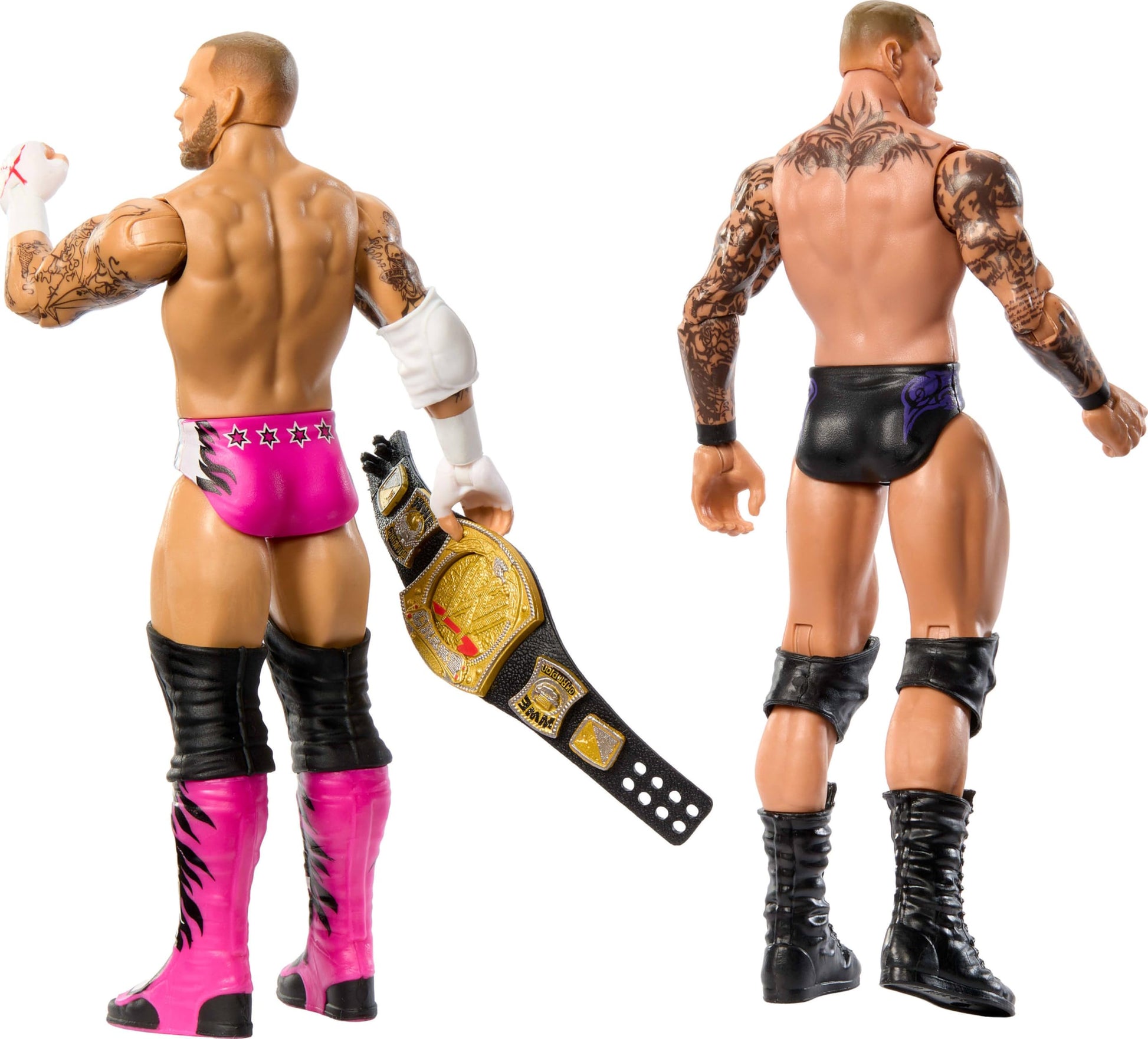 Mattel WWE Main Event Championship Showdown 2-Pack Action Figures & Accessory, Series #19 CM Punk vs Randy Orton Collectible Set