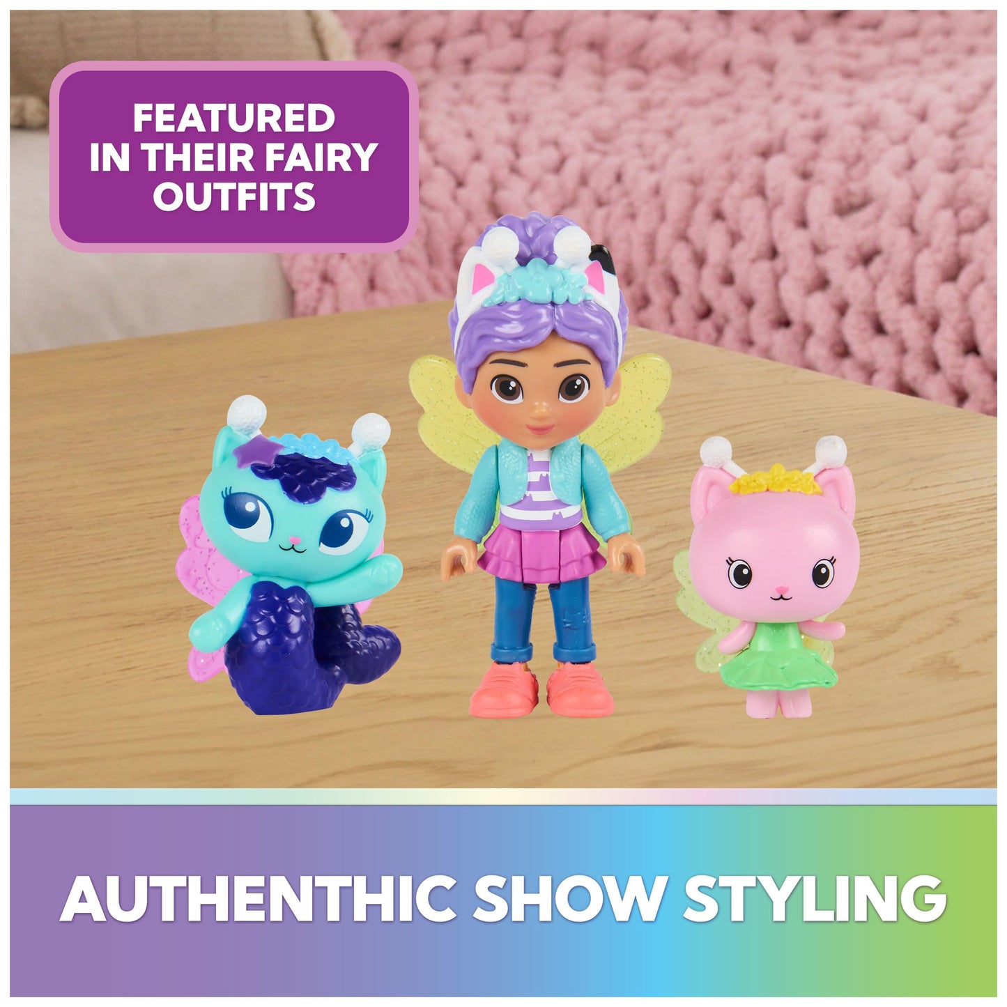 DreamWorks Gabby's Dollhouse Fairylandia Fairy-riffic Friends Pack with 6 Figures and Surprise Accessory, Pretend Play Toys and Doll House Characters