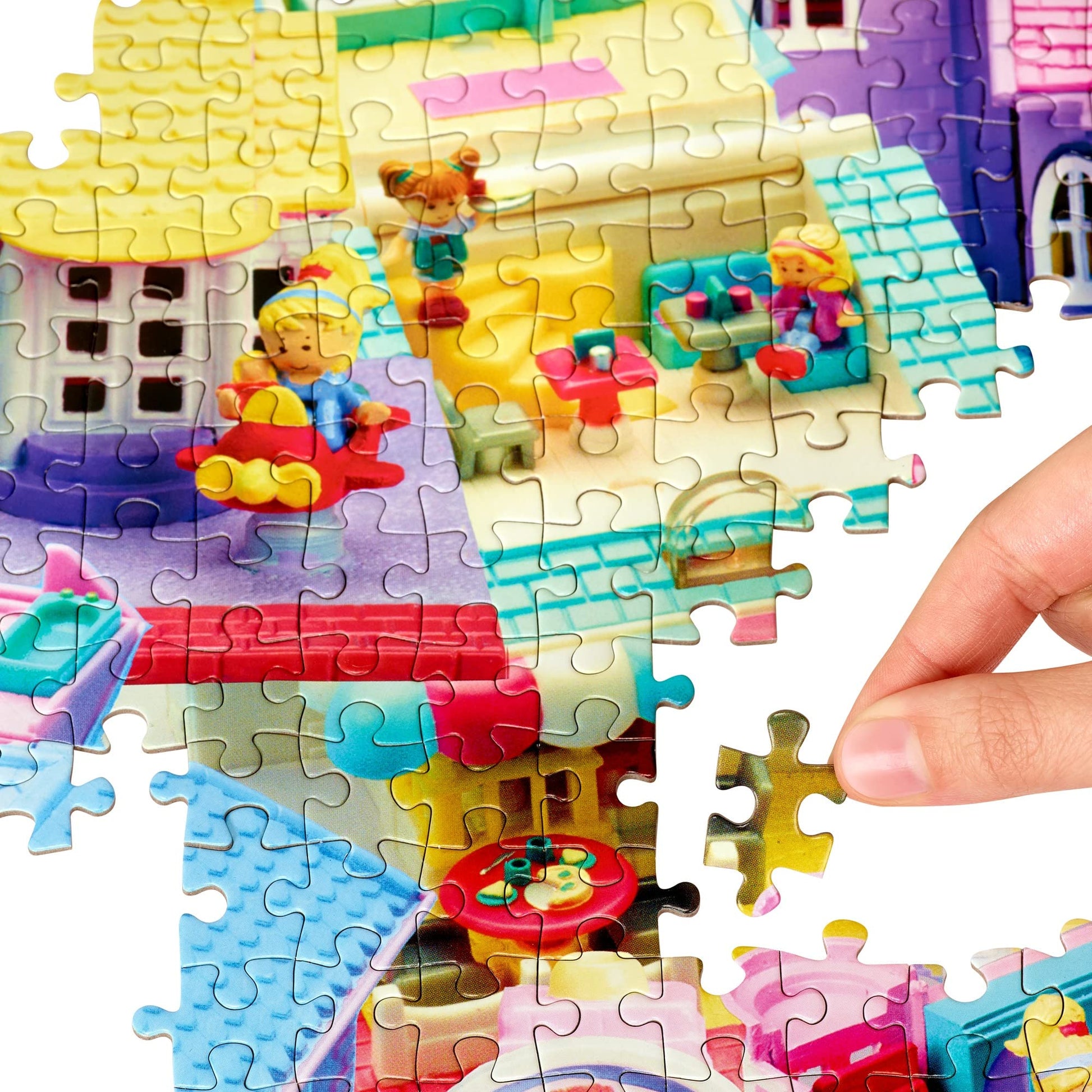 Mattel Games Polly Pocket Mattel Jigsaw Puzzle with 500 Interlocking Pieces & Mini-Poster, Image of 10+ Playsets with Dolls, For Collectors & Kids