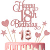 Lecferrarc 18th Birthday Cake Decorations, 18th Birthday Candles Cake Numeral Candles and Glitter Happy 18th Birthday Cake Toppers Set for Birthday