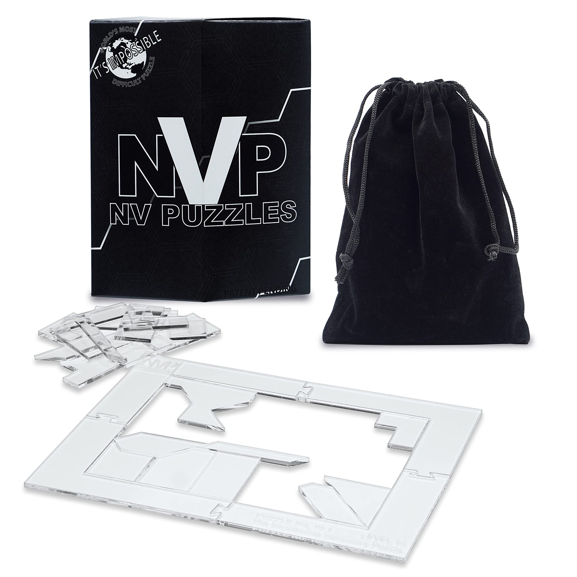 Brain Teaser Puzzles for Adults -by NVP Puzzles- The Most Difficult Clear Puzzle Level 10 You Will Attempt. Great for Hours of Family Fun, Hard