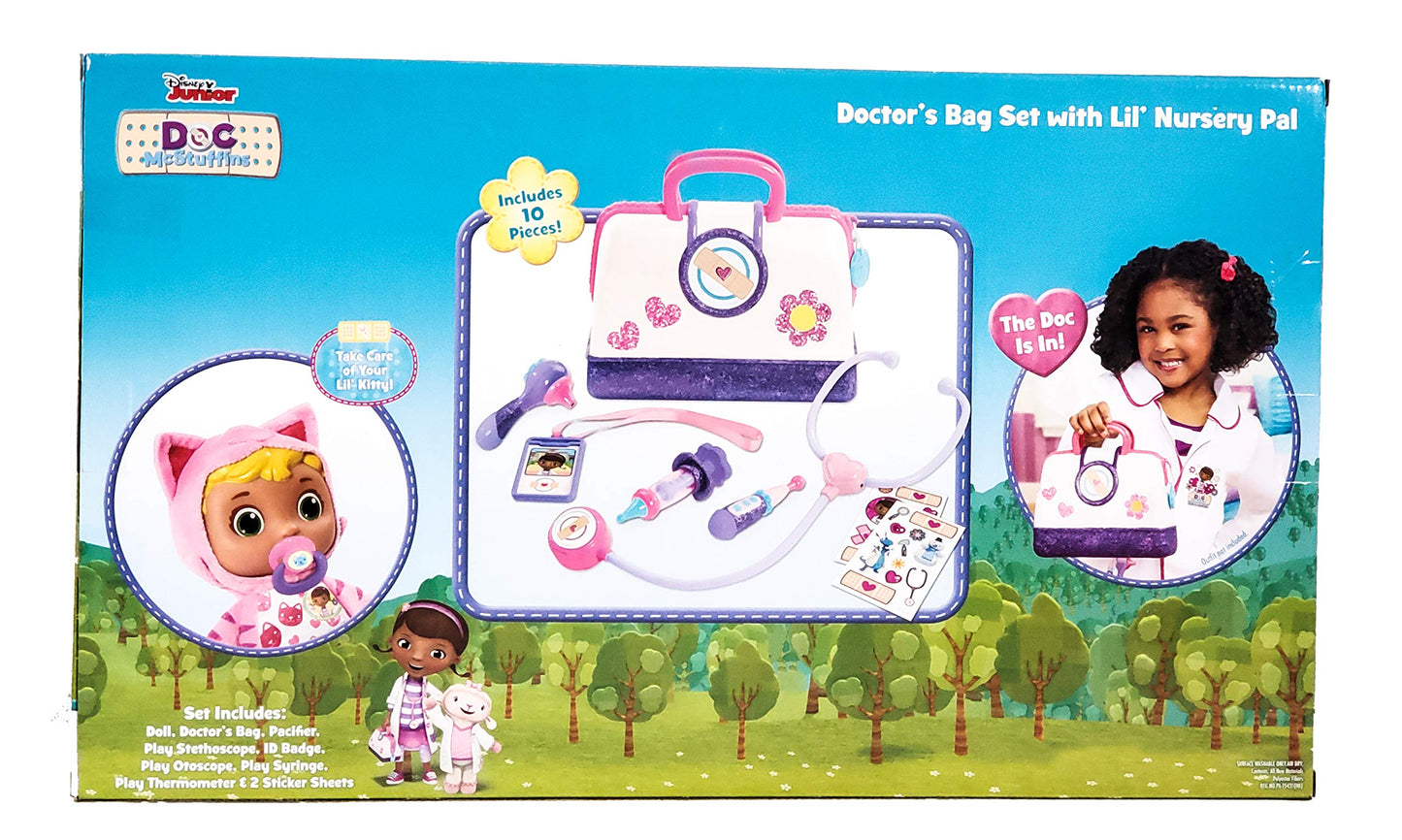 Disney Junior Doc Mcstuffin Pet Rescue Doctor's Bag Set with Lil' Nursery Pal Playset (Kitty)