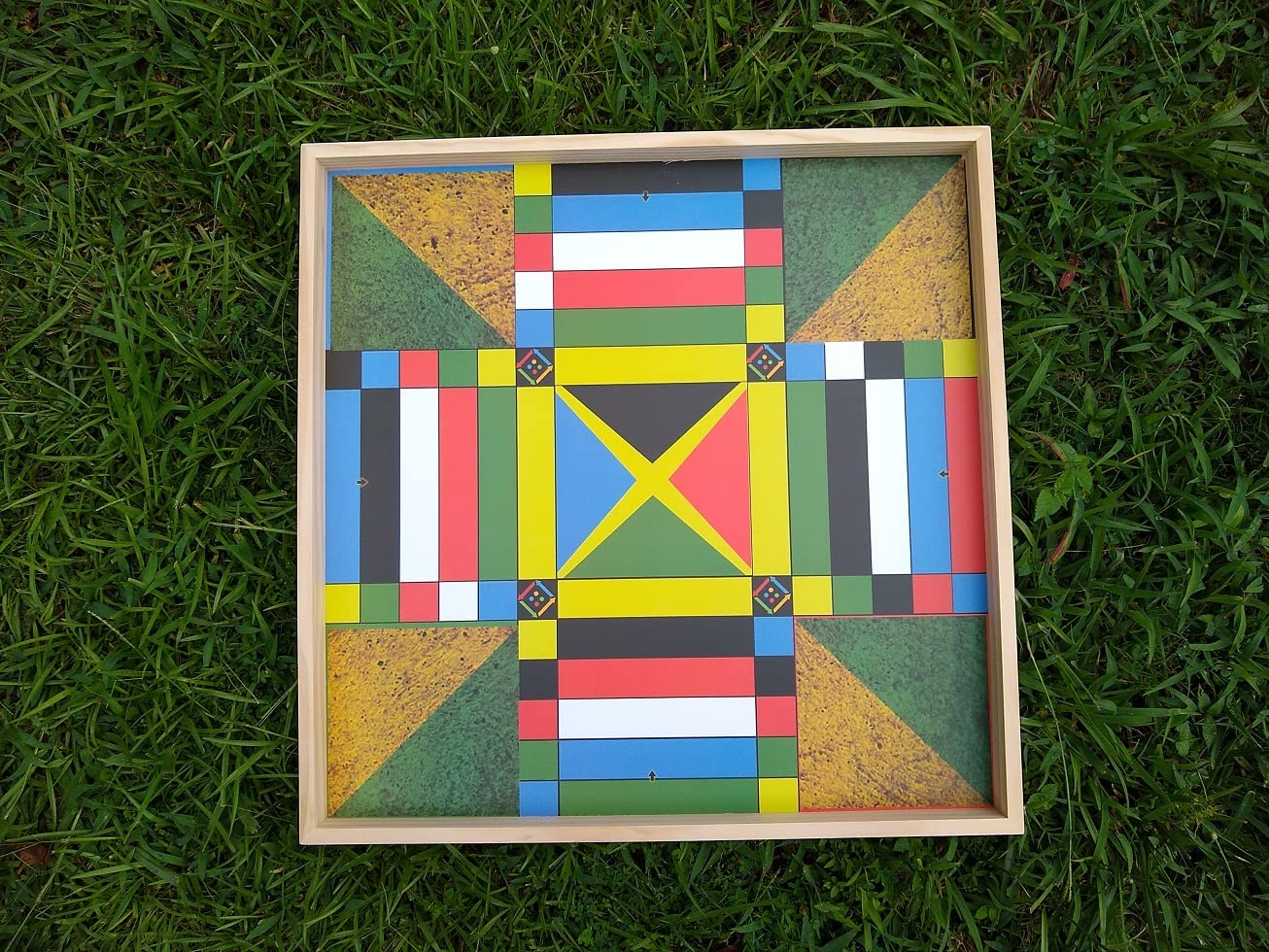 Jamaican Ludo Flag Edition (Ludi/Ludy/Loodi) | 24in x 24in Board Game | Family Game Night Activity | Fun Easy Multi-Player Entertainment