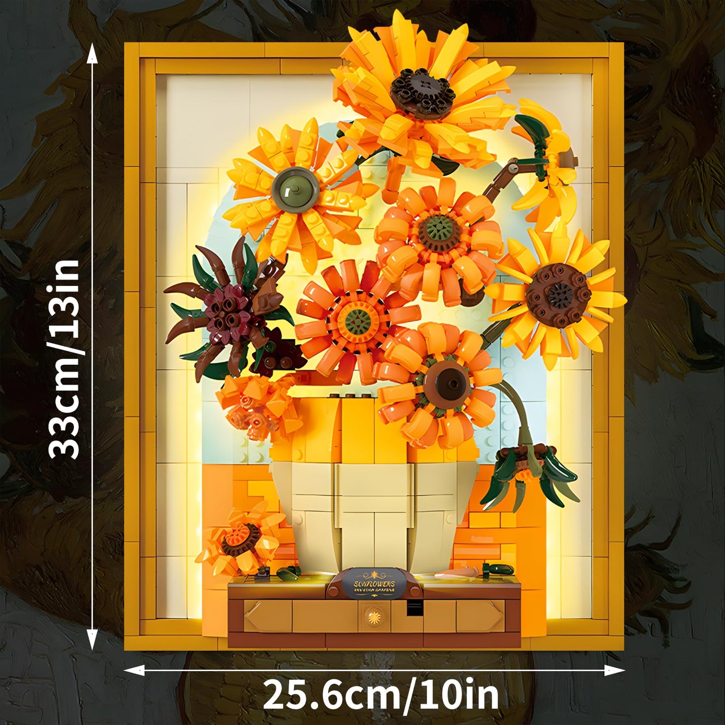 CAXIMSY Flowers Sunflower Building Block Sets Crafts for Adults Sunflowers Wall Art Painting Frame Gifts for Mother's/Valentine's Day?Artificial