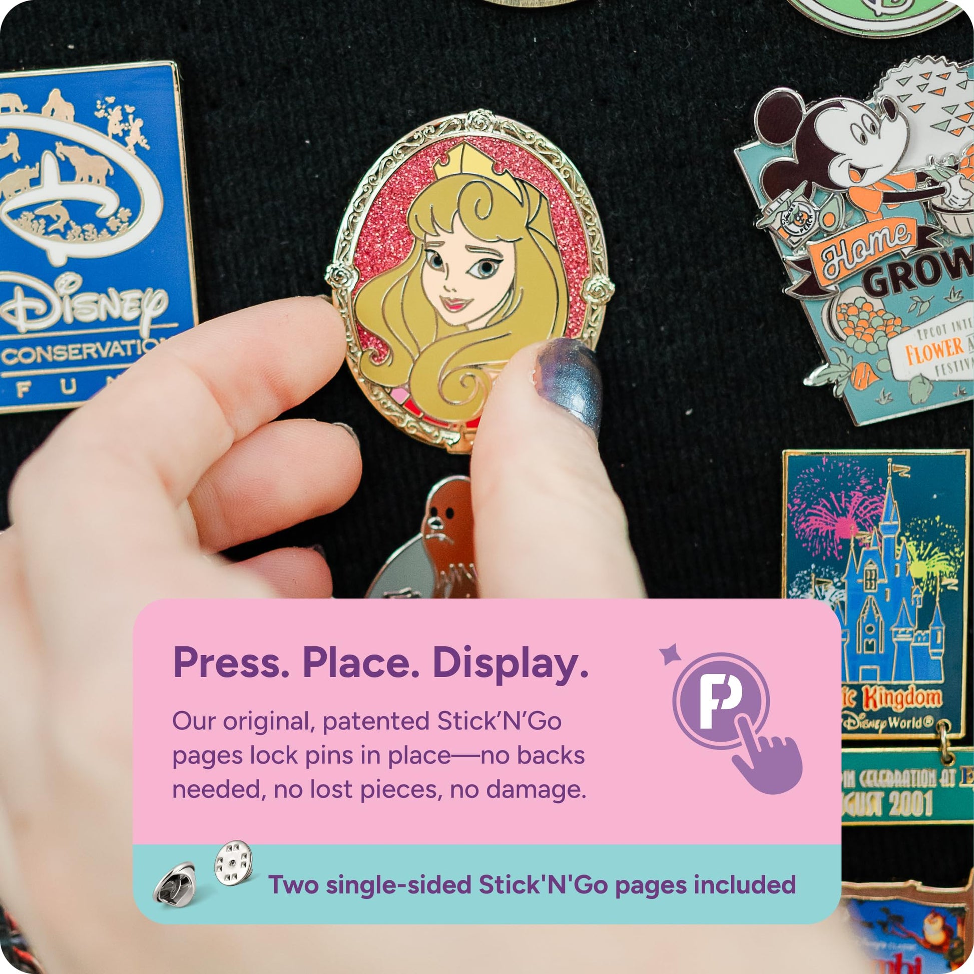 PinFolio Classic Pin Display Storage Book - Compact Pin Book for Disney Pins & Enamel Pins | Holds 60 1" Pins