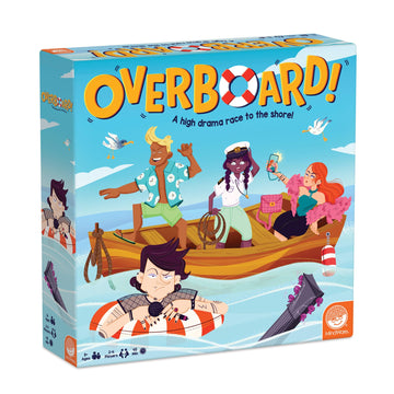 MindWare Overboard! Strategy Board Game for Kids & Families - Adventurous Dice Game with Boats, Passengers & Cards, 2-4 Players, Ages 8+
