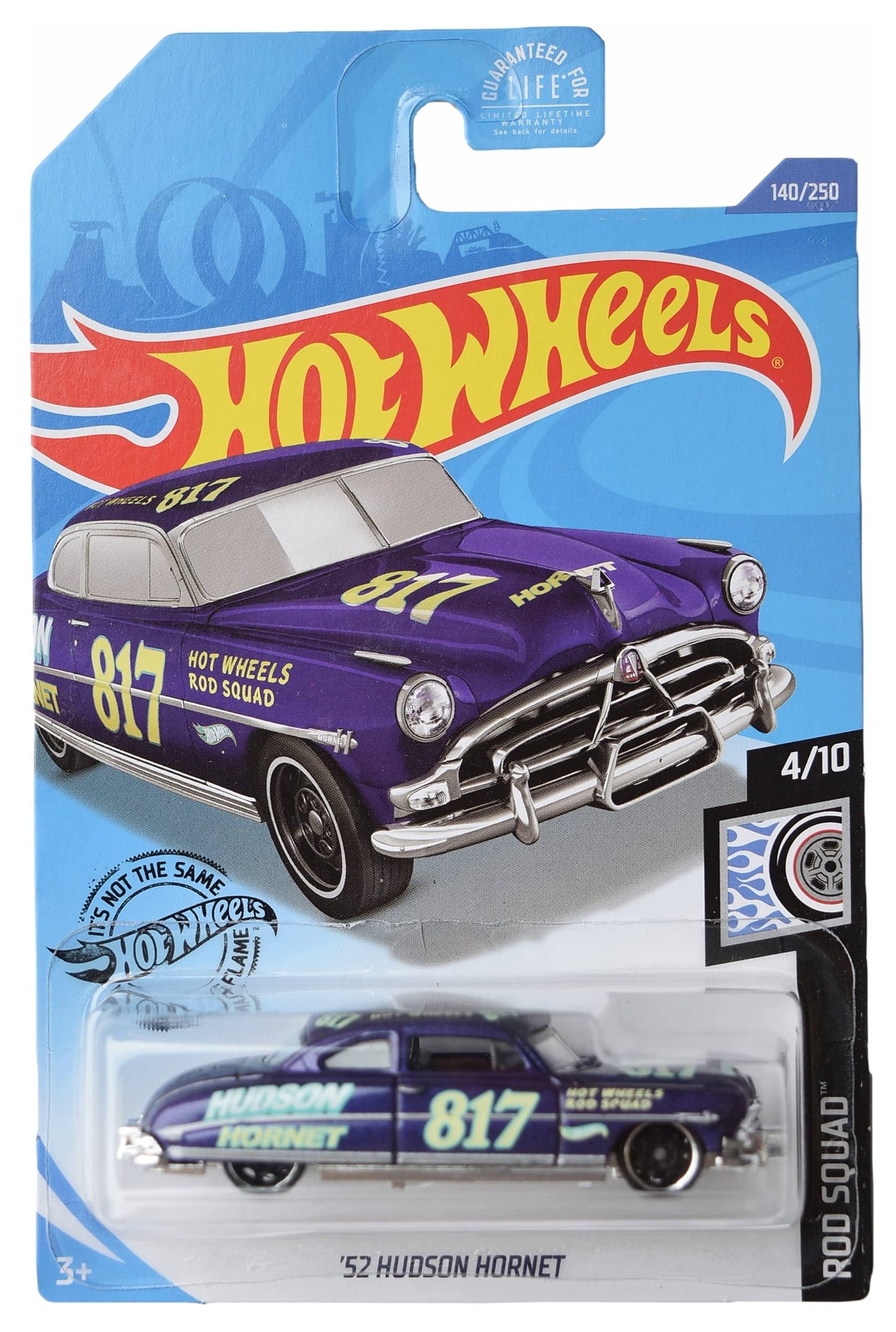 Hot Wheels '52 Hudson Hornet, [Blue] 140/250 Rod Squad 4/10