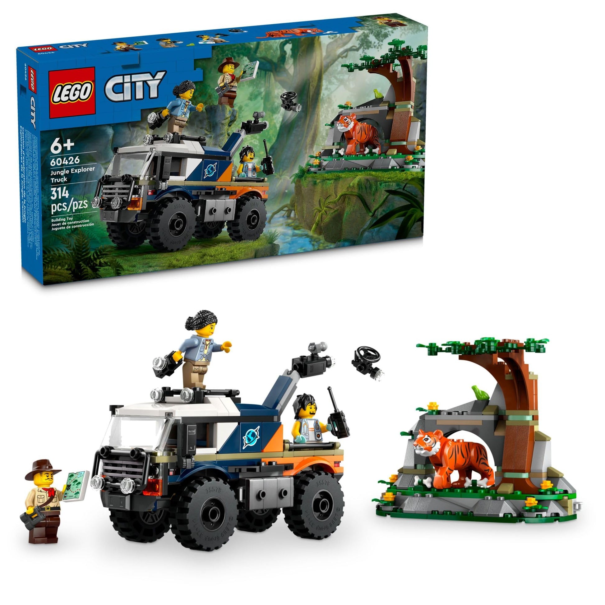 LEGO City Jungle Explorer Off-Road Truck, Jungle Toy Building Set for Kids Aged 6 and Up, Fun Birthday Gift Idea, Off-Road Truck Vehicle, 3 Adventurer
