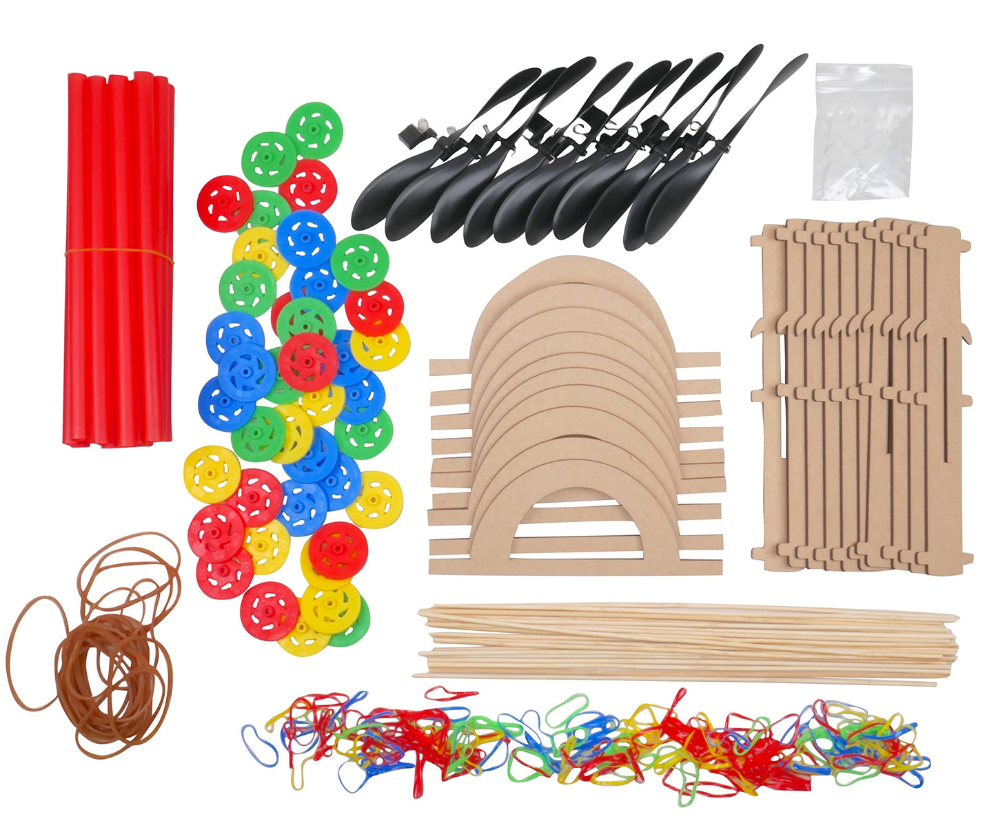 Rubber Band Propeller Car Kit, 10-Pack - STEM Engineering Project, Ages 8+