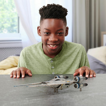 Jazwares Star Wars Micro Galaxy Squadron U-Wing Starfighter - 12-Inch Vehicle with Foldout Wings, Troop Bay, Sniper Gun, and Three 1-Inch Micro Figure