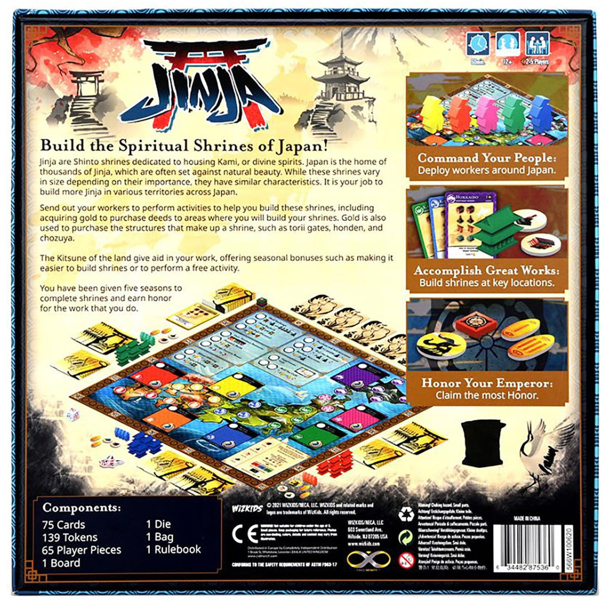 WizKids Jinja Board Game Building The Shrines of Japan - Kevin Crosby