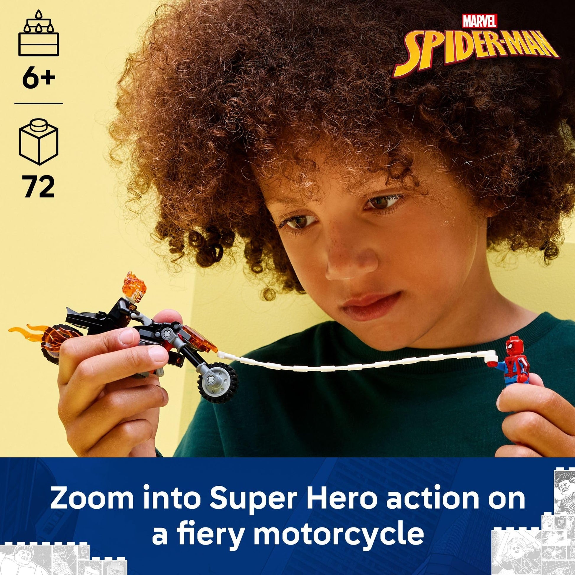LEGO Marvel Spider-Man vs. Ghost Rider Motorcycle Building Toy for Boys & Girls, Ages 6+ - Super Hero & Villain Playset W/2 Marvel Minifigures - Gift