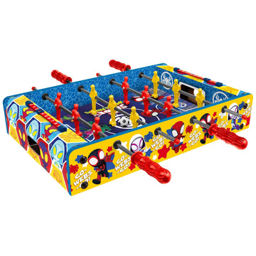Marvel Spidey & Friends Foosball Table for Kids - Tabletop Soccer Game with Rod Handles, Ball & Players - Wooden Mini Game Table - Kids 4+