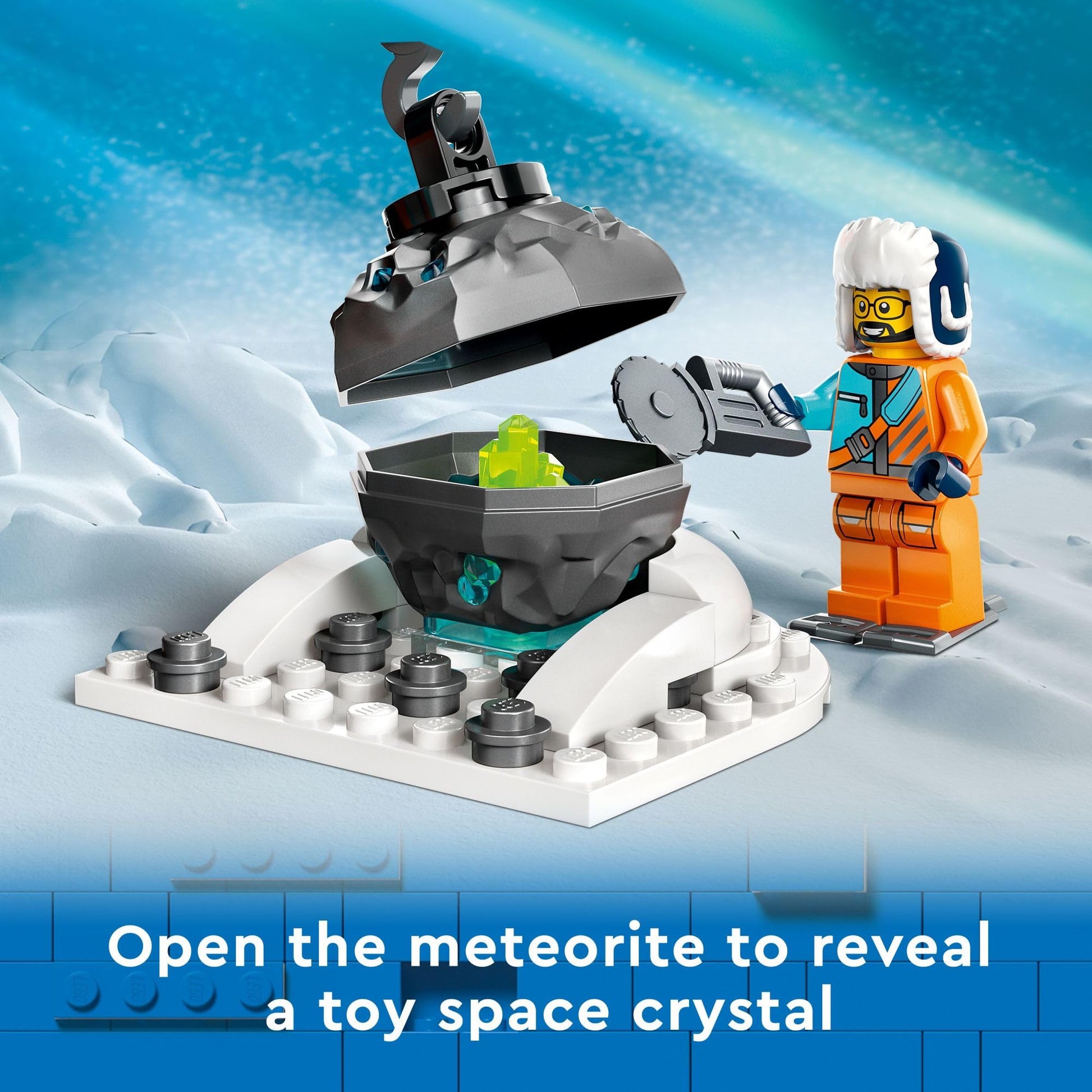 LEGO City Exploration Arctic Explorer Truck and Mobile Lab 60378 Building Set for Ages 6+ with a Tracked Vehicle, Laboratory on Skis, Meteorite, Snow