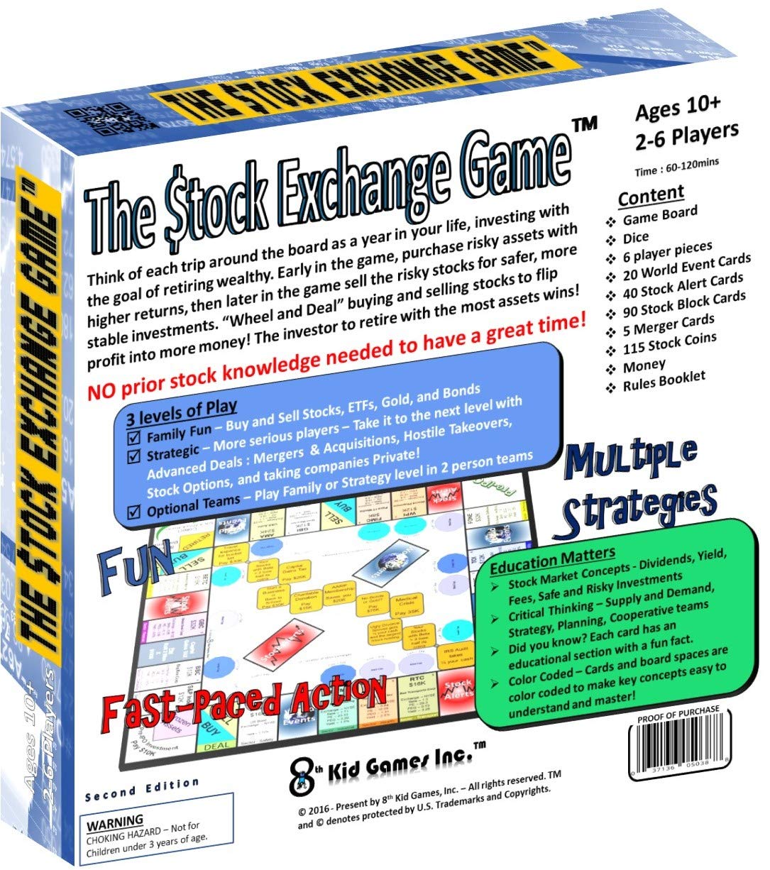 Stock Exchange Game - Stock Market Action Made Easy and Fun! Based Off the Real Stock Market. Educational, Competitive, EXCITING! Learn Financial