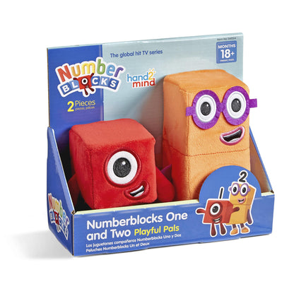 hand2mind Numberblocks One & Two Playful Pals, Plush Figure Toys, Numbers for Toddlers, Preschool Math Learning Toys, Stuffed Animal Plushies