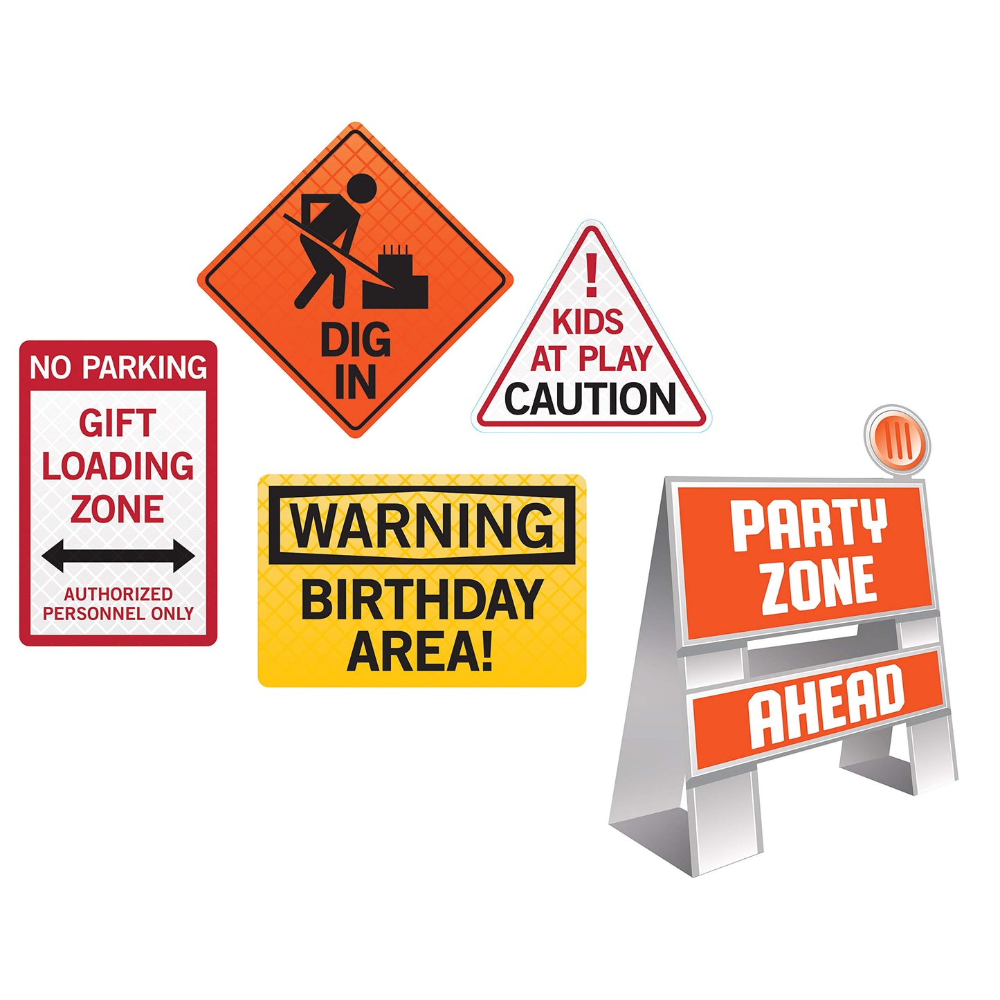 Creative Converting Construction Zone Party Paper Decor Kit - 5pcs