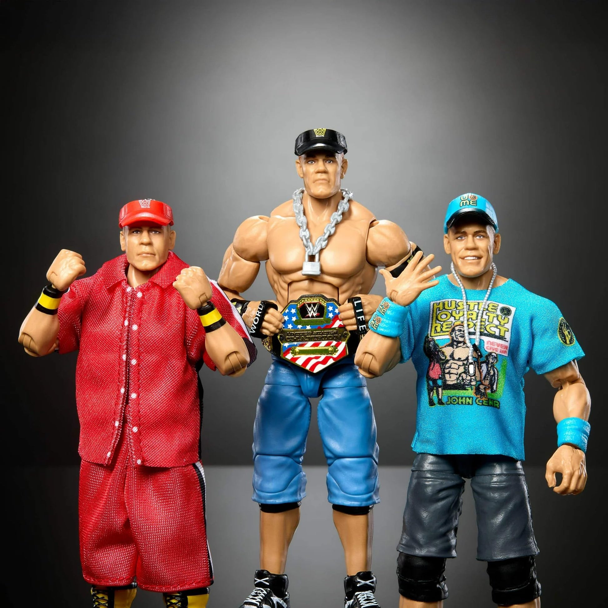 WWE Elite Collection John Cena 3-Pack, Collectible Set of 6-inch Action Figures with Articulation