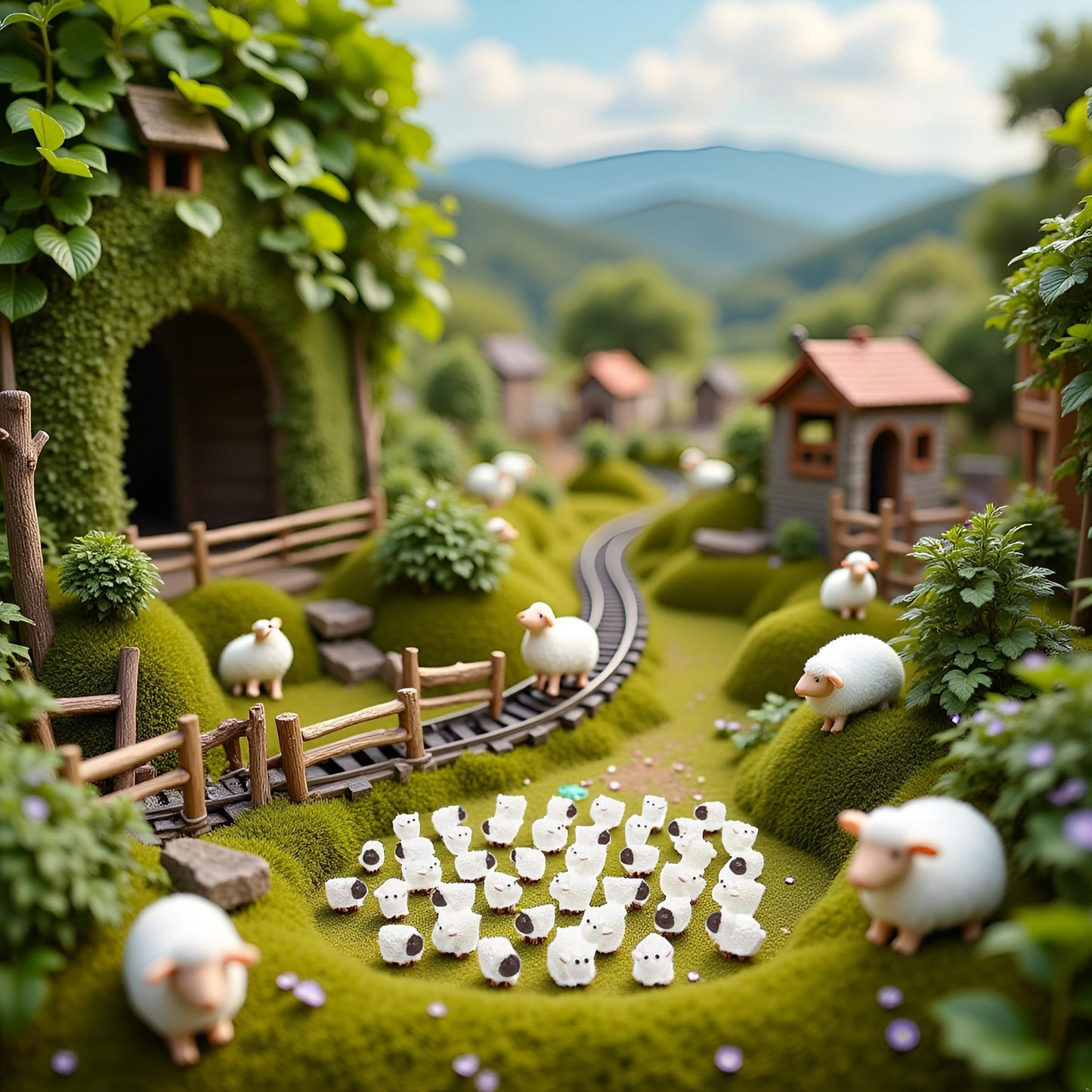 40Pcs White Mini Sheep Herd Figurines - Cake/Cupcake Toppers, Terrarium and Moss Landscape Decor, DIY Miniature Crafts for Fairy Gardens, Home Décor