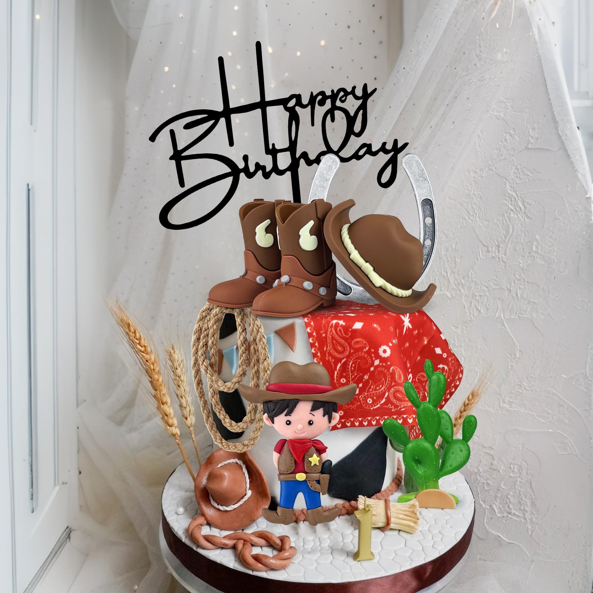 Cowboy Cake Decorations Cowboy Hat and Boot Cake Toppers Western Cowboy Cowgirl Birthday Baby Shower for Western Theme Party Favors Supplies