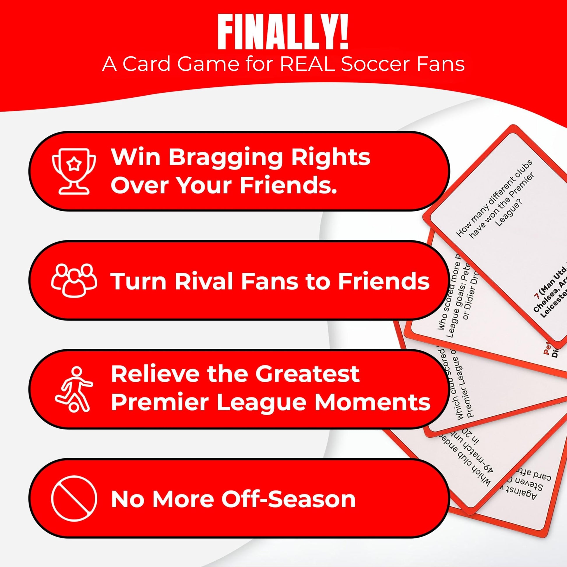 SOCCER IQ Soccer Trivia Card Game English League Version - 150 Soccer Trivia Questions, Best Soccer Gifts for Boys | Soccer Cards 2025 Soccer Games