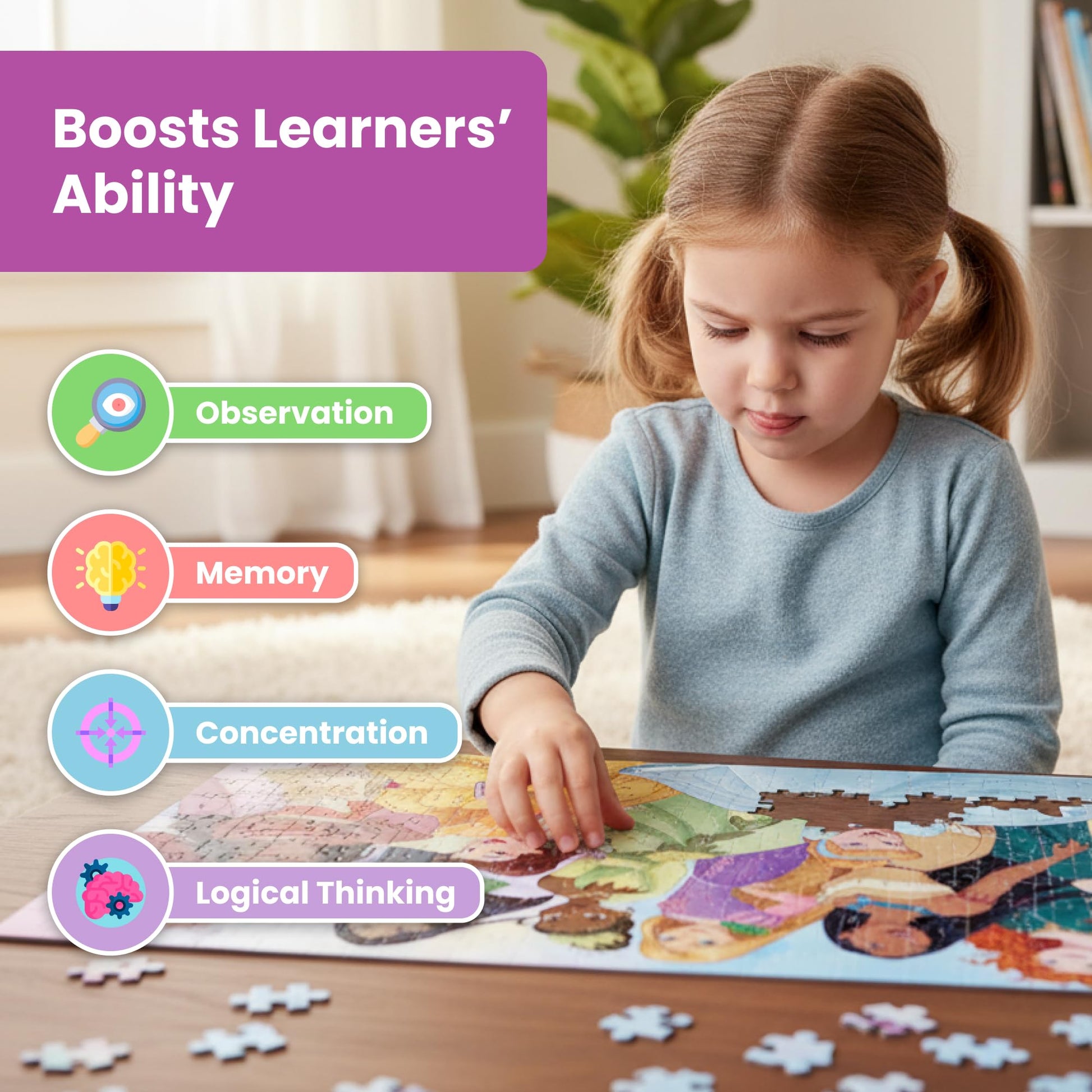 Prime 3D Disney Princess Collection Puzzle - 200 Piece 3D Lenticular Jigsaw for Kids & Families, 24"x18" Magical Activity with Motion, Official