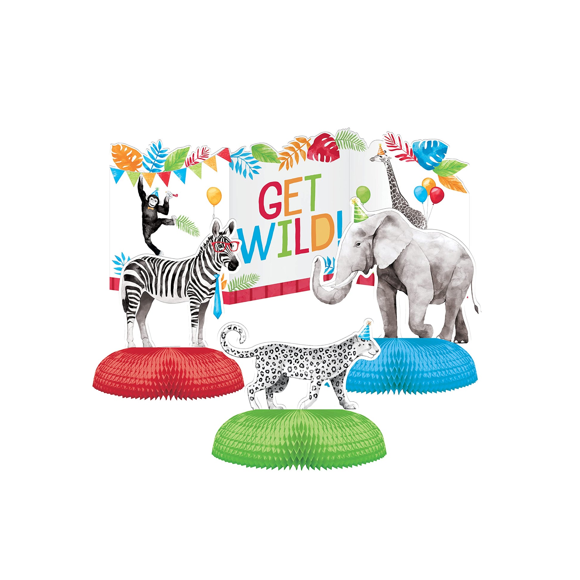 Party Animals Get Wild Centerpiece, 4 ct