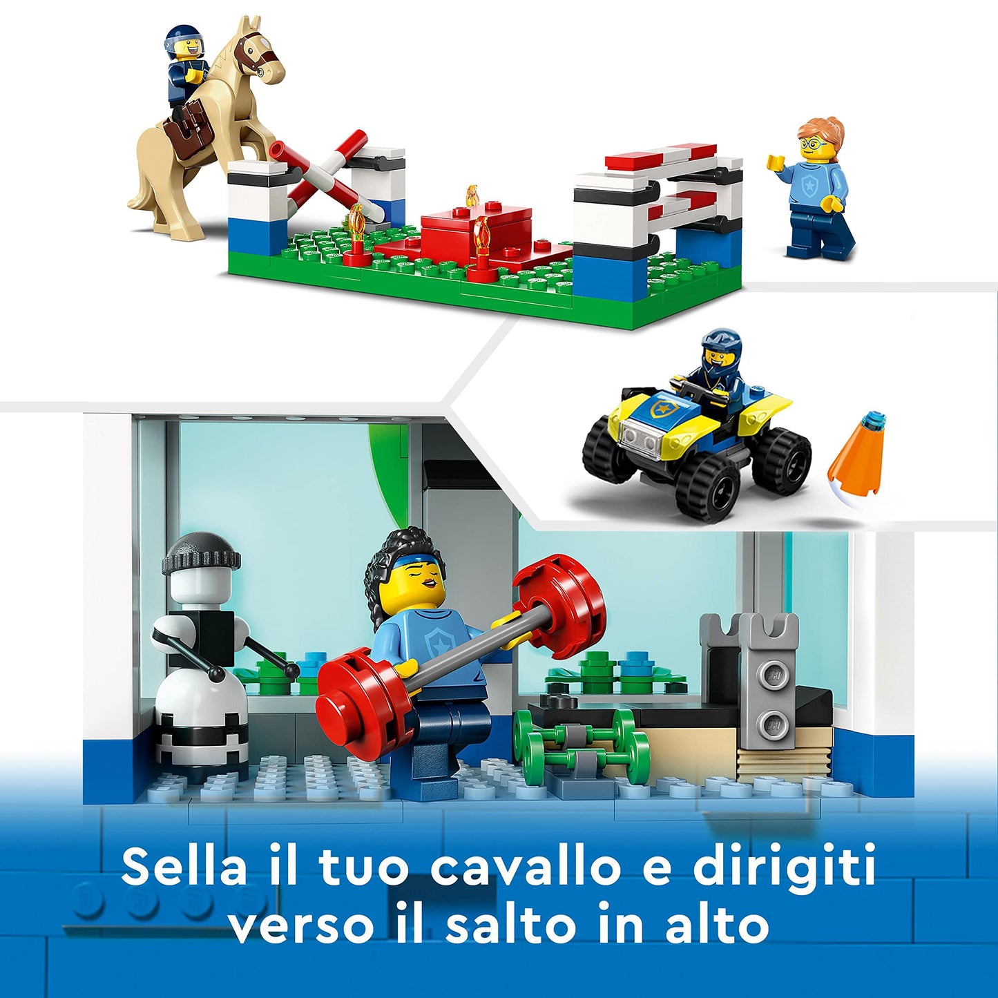 LEGO City Police Training Academy 60372, Station Playset with Obstacle Course, Horse Figure, Quad Bike Toy and 6 Officer Minifigures, for Kids Ages 6