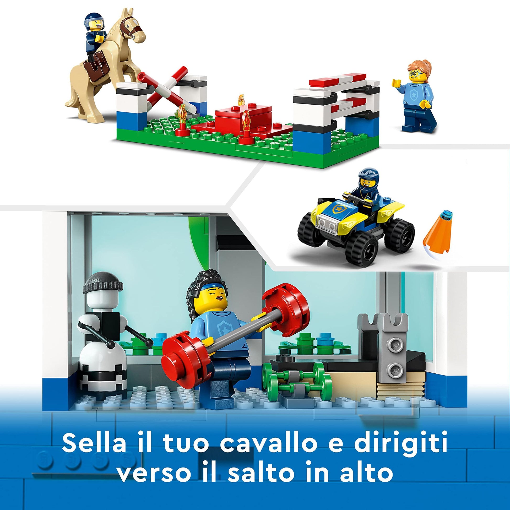 LEGO City Police Training Academy 60372, Station Playset with Obstacle Course, Horse Figure, Quad Bike Toy and 6 Officer Minifigures, for Kids Ages 6