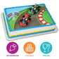 DecoSet® Mario Kart™ Cake Topper, 3 Piece Cake Decoration with Race Kart Toppers & Checkered Flag Decoration, Collectible Character Karts for Hours