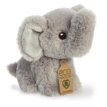 Aurora® Responsibly Made Eco Nation™ Mini Elephant Stuffed Animal - Ideal for Playtime Adventures - Perfect for Birthdays or Just Because - Gray 4.5