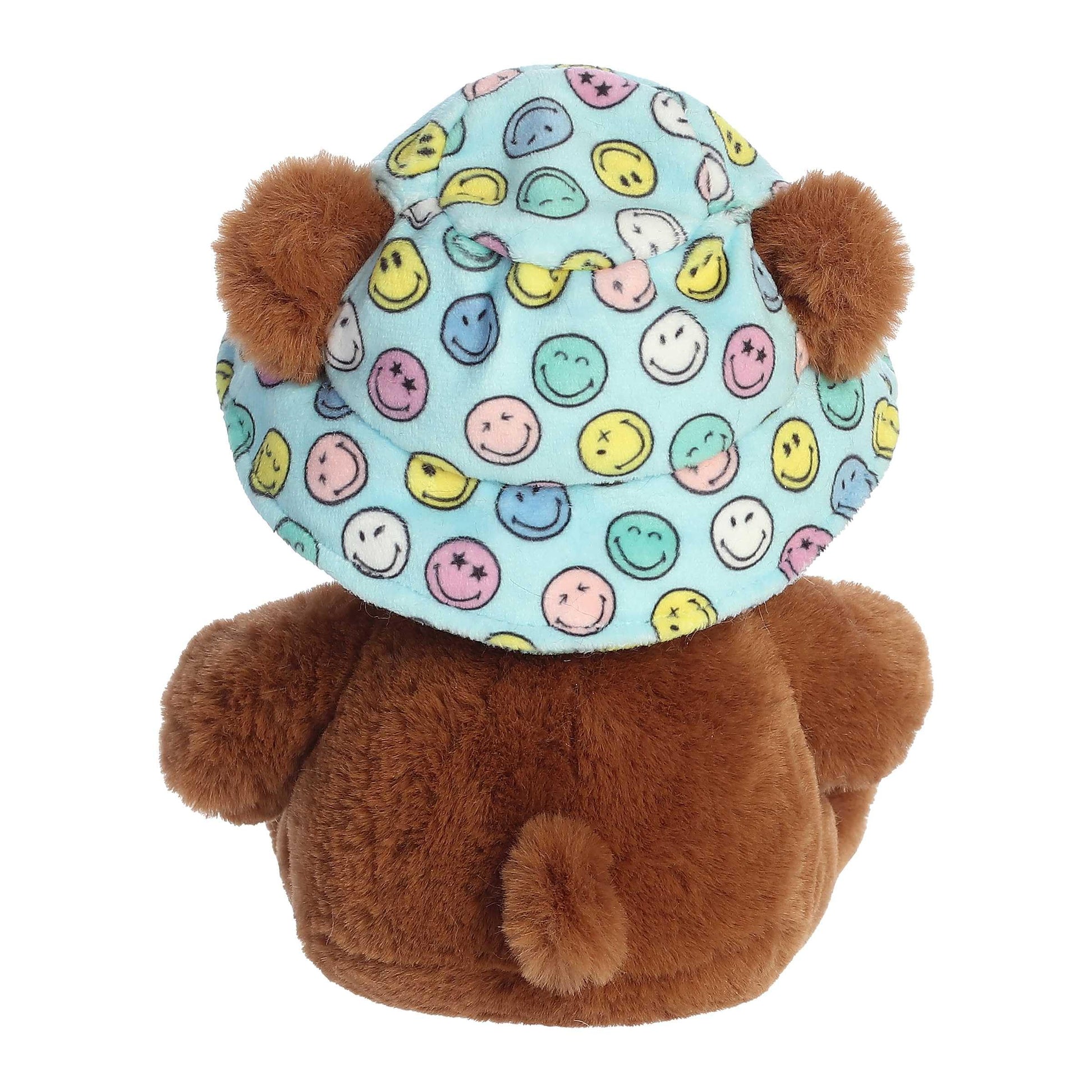 Aurora® Vibrant SmileyWorld® Bucket Hat Bear Stuffed Animal - Eye-Catching Designs for Retro Decor - Toys for Bedrooms, Birthday Gifts,