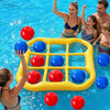 Azurphoric Inflatable Tic-Tac-Toe Pool Toys Games, Giant Pool Floats Water Games with 10 Balls & Manual Air Pump, Summer Outdoor Swimming Pool Party