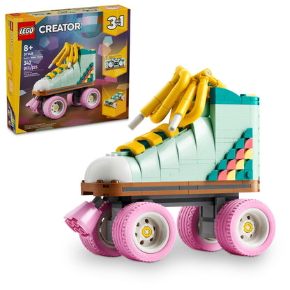 LEGO Creator 3 in 1 Retro Roller Skate Building Kit, Transforms from Roller Skate Toy to Mini Skateboard to Boom Box Radio, Birthday Gift for Skaters