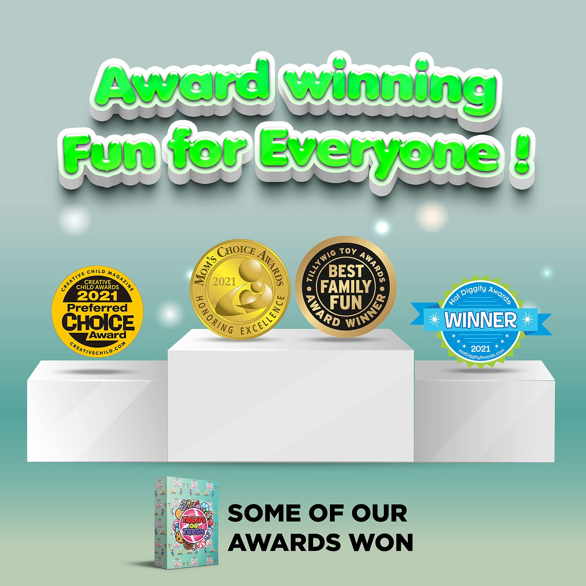 Treats or Trash - Captivating Card Game for Kids & Families - Gather Your Treats and Dodge The Trash! 2-4 Players | Ages 4+ | Mom's Choice Awards