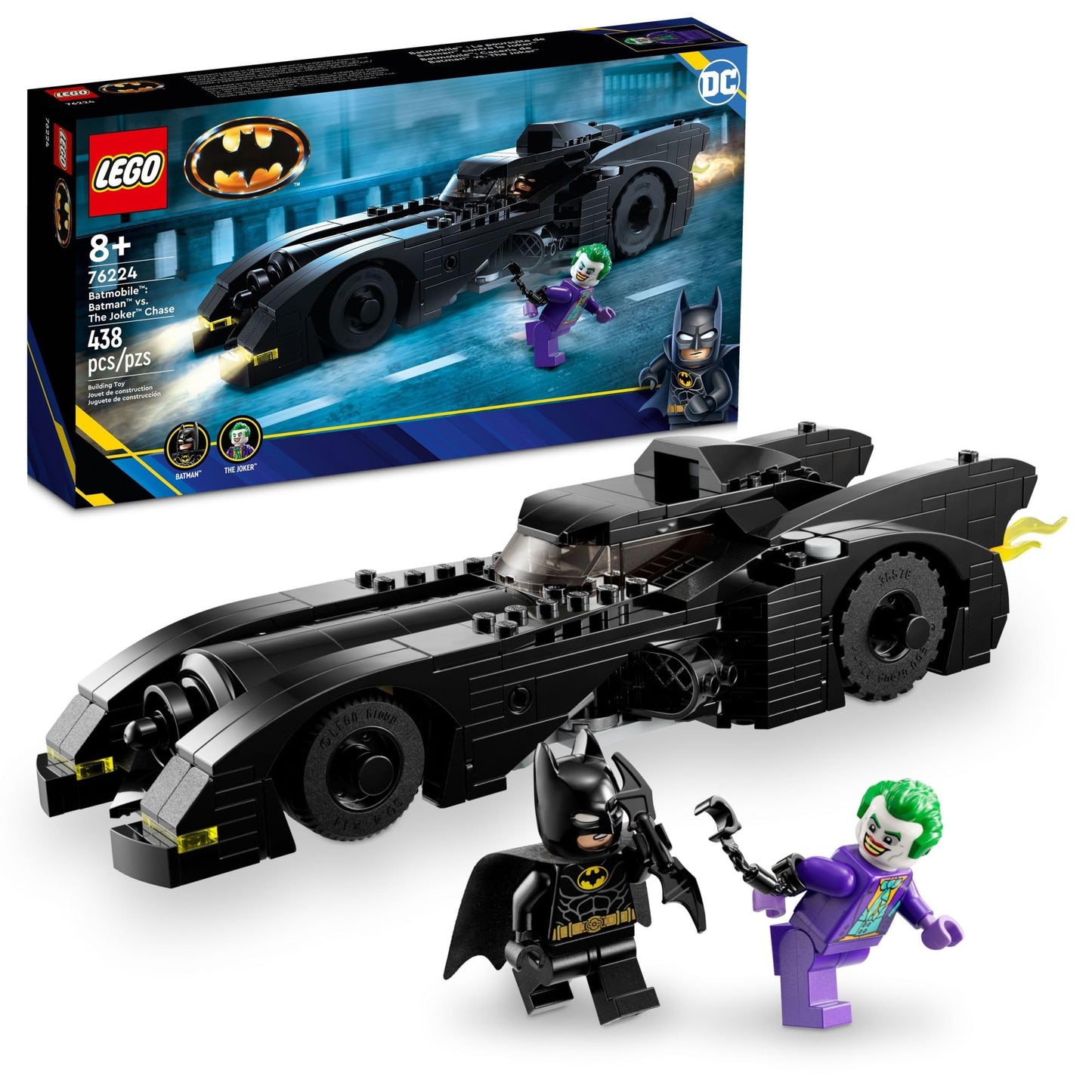 Lego DC Batmobile: Batman vs. The Joker Chase 76224 Building Toy Set, This DC Super Hero Toy Features Batman's Iconic Vehicle with Weapons