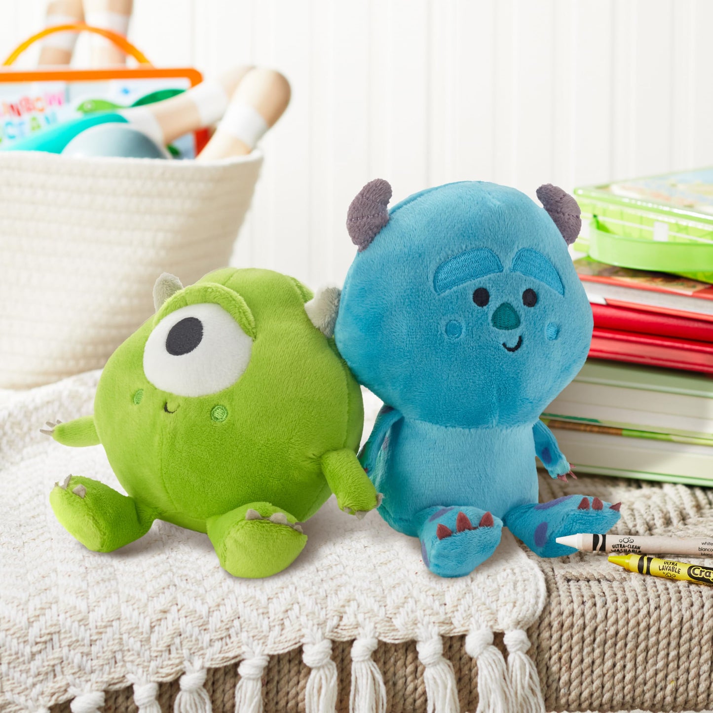 Hallmark Better Together Disney and Pixar Monsters, Inc. Magnetic Plush (Mike and Sulley) 6" Stuffed Toys, Easter Gifts for Kids