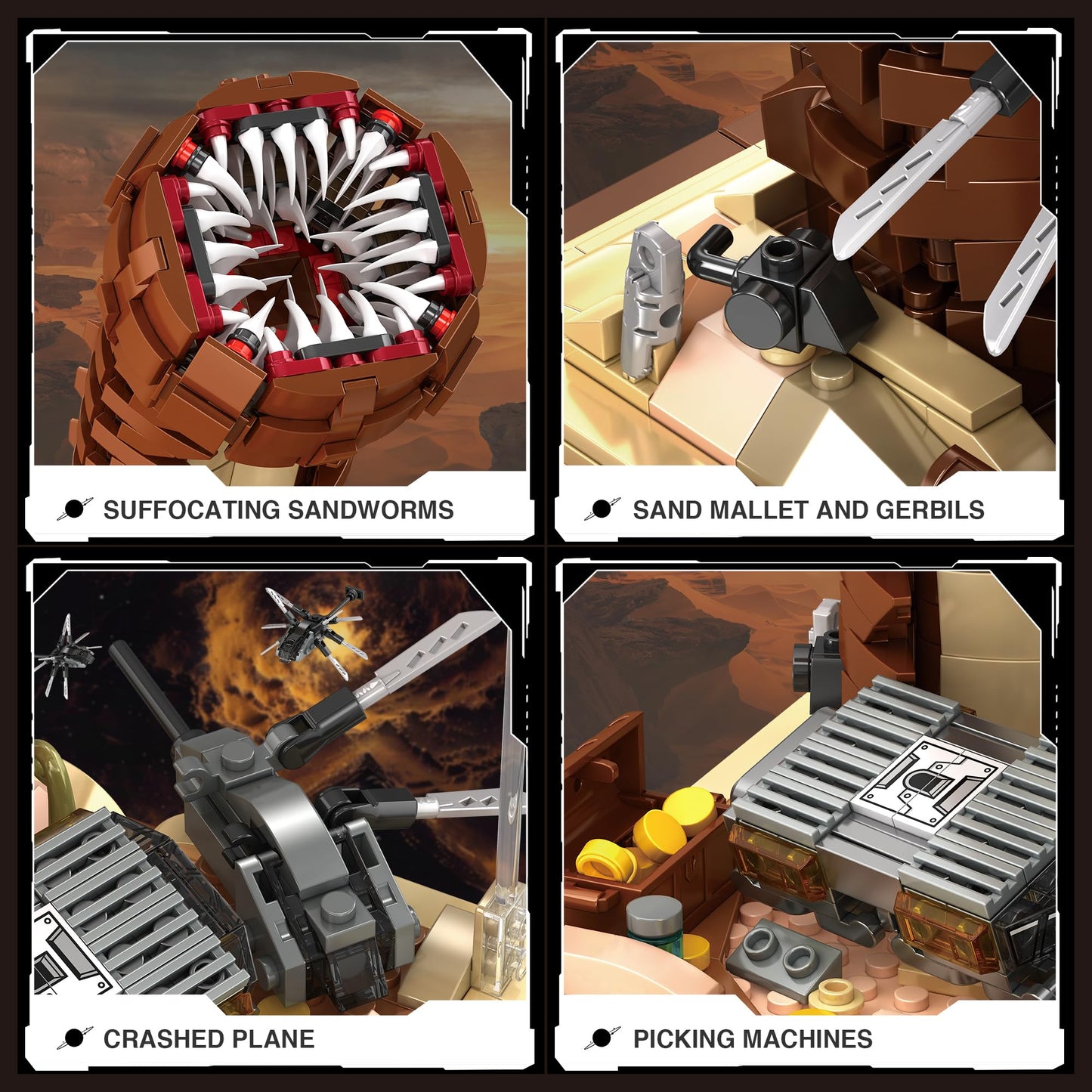 Sandworm Building Blocks Set for Boy 8-12, Comes with Suspended Ornithopter Building Blocks Toy, Creative Building Blocks Adult Gift Idea for Movie