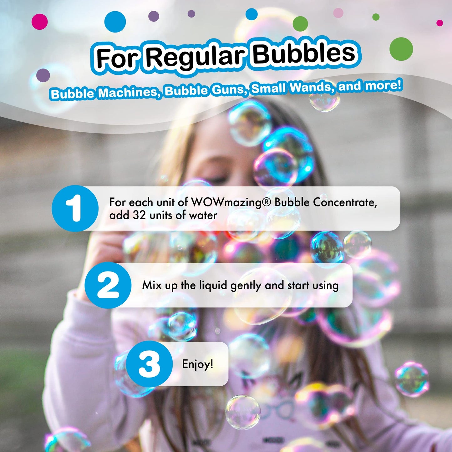 WOWMAZING Big Bubble Concentrate - Solution Making Bubbles (Makes up to 33 Gallons) - Just Add Water - Made in USA…
