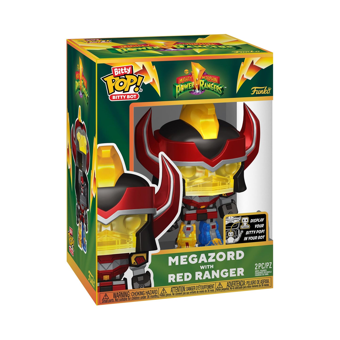 Funko Bitty Bots: Power Rangers - Megazord with Red Ranger - Bitty Pop - Power Rangers TV - 0.9 inch & 4.85 inch - Collectable - Gift Idea - Display